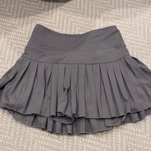 Gray Pleated Mini Skirt